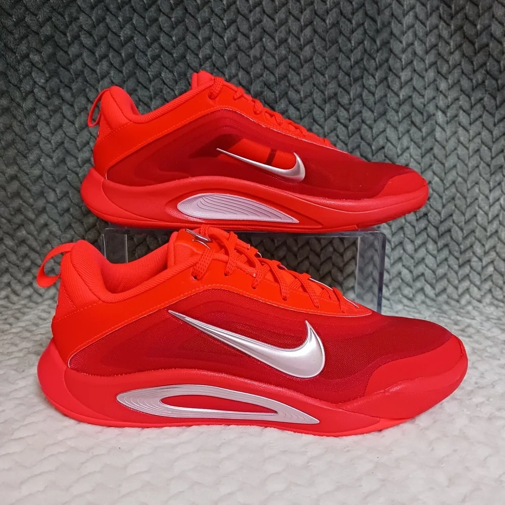 Nike A'One Bright Crimson Pearl Pink GS Basketball Sneakers Shoes Size 5.5Y